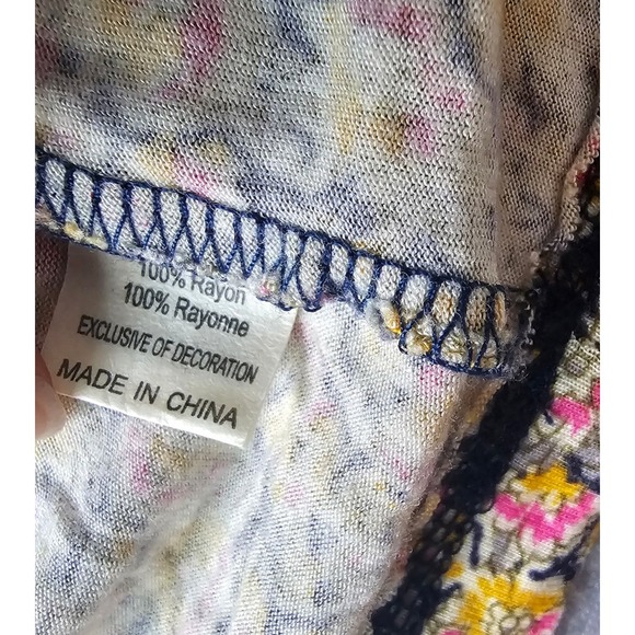 Anthropologie One September Floral Ruffle V Neck Sleeveless Blouse Size Small - Picture 7 of 8